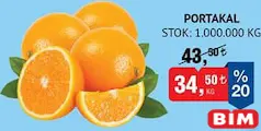 PORTAKAL KG fiyat ve kampanya bilgisi